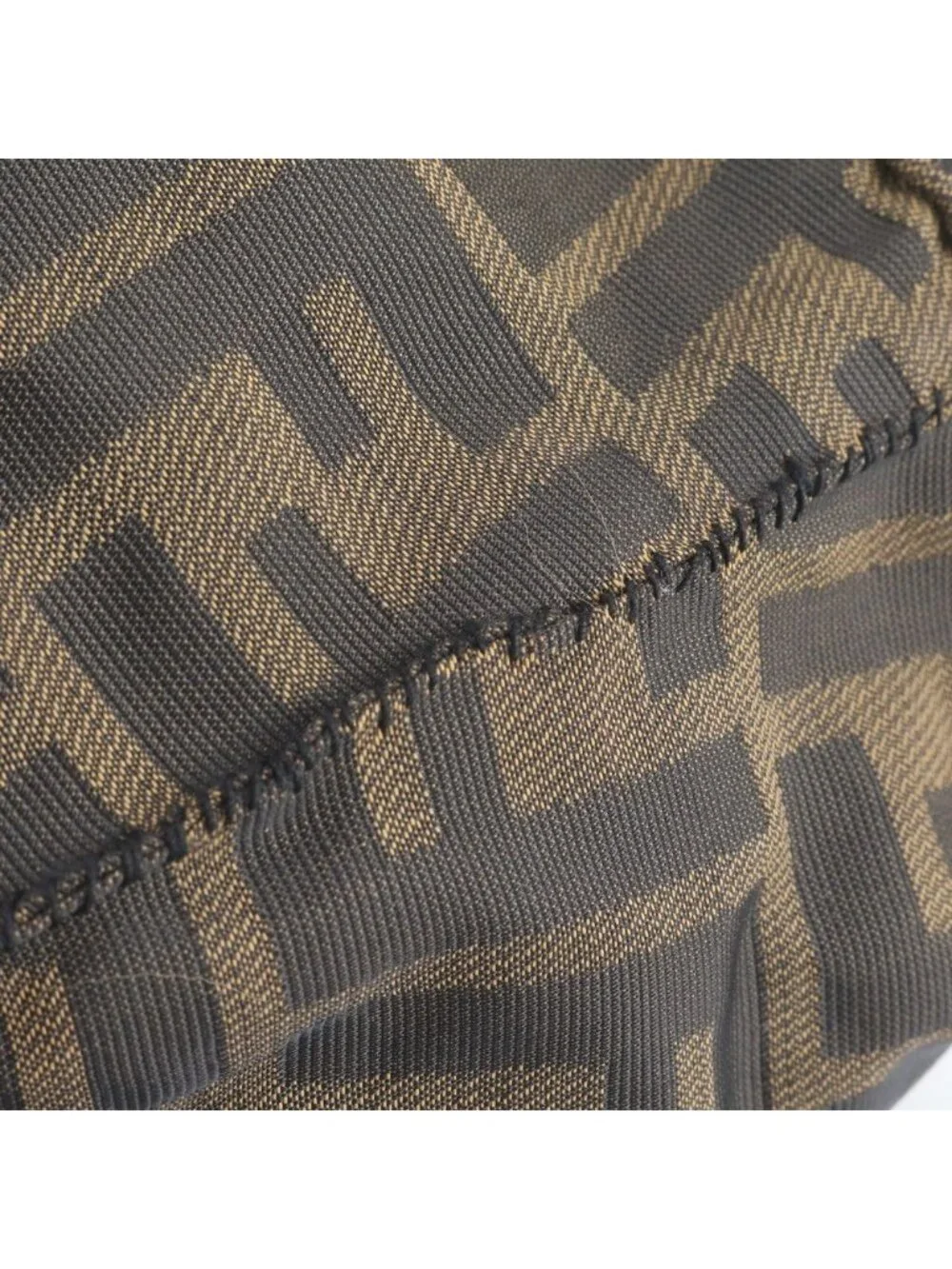 Fendi Zucca Pouch Leather Canvas Handbag